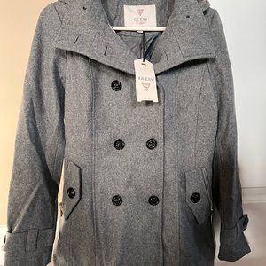 Guess gray winter coat w/hood NWT